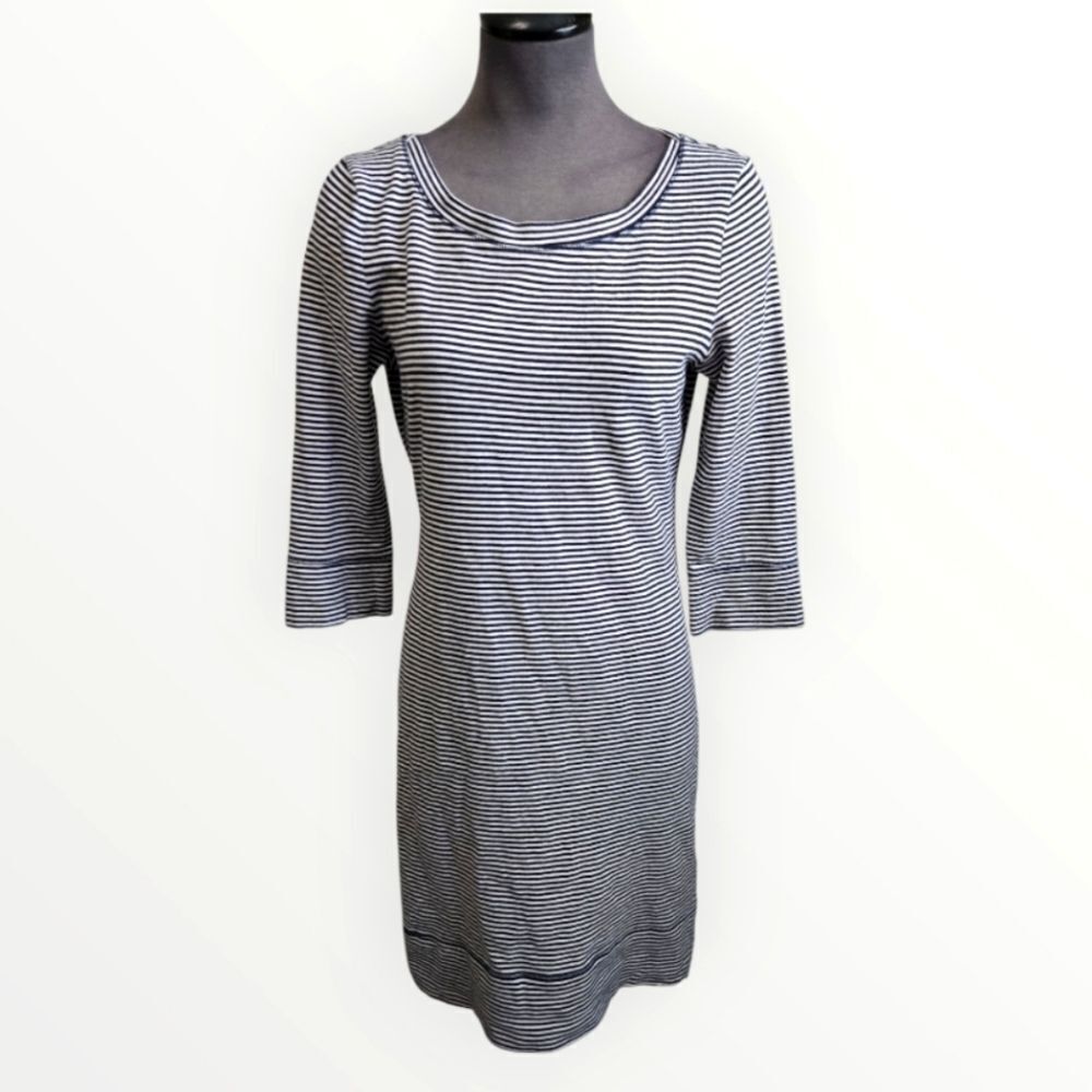 EC BANANA REPUBLIC STRIPPED 100% COTTON DRESS SZ.M